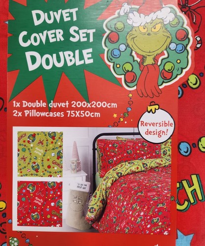 Wende Grinch Doppel Bettbezug Set 1 Bettbezug & 2 Kissenbezüge - Bild 5 von 8