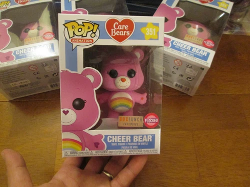 FUNKO POP CARE BEARS CHEER BEAR # 351 FLOCKED BOX LUNCH BOXLUNCH RAINBOW