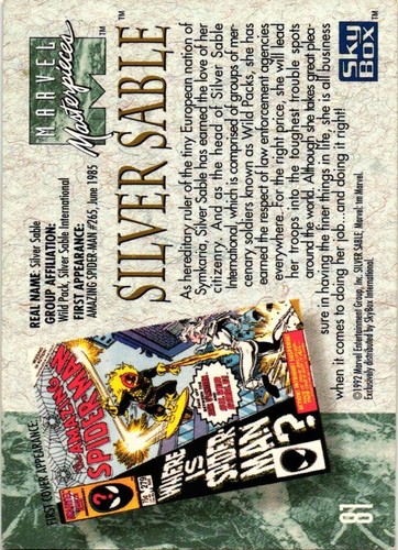 1992 MARVEL MASTERPIECES SINGLE COMPLETE YOUR SET PICK YOUR CARD - Picture 104 of 128