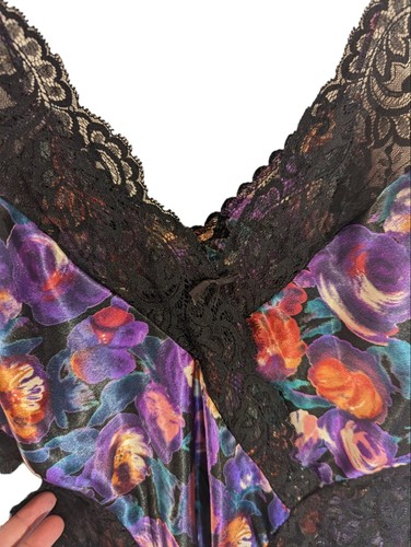 Vtg Polyester Super High-Waisted High Cut Lace Floral Bodysuit  Med - Bild 10 von 11