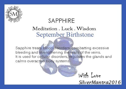 Sapphire Gemstone Solid Sterling Silver Bezel Mothers day September Wife Pendant - Bild 3 von 5