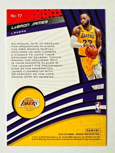 2019-20 Panini Revolution LeBron James Vortex Insert Card #17 Lakers Star! - Bild 2 von 3