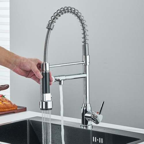 Commercial Pre-Rinse Kitchen Taps Pull Down Spray Spring Kitchen Sink Mixer Taps - Picture 2 of 8