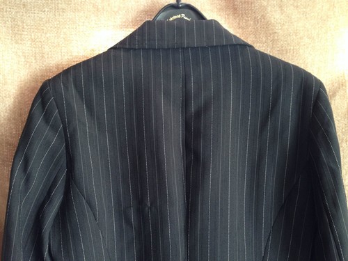Chaqueta Blazer Inteligente Negro Formal a Rayas Pin Negro Completamente Forrada Reino Unido 14 EU 40 - Imagen 5 de 11