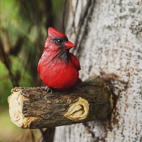 Bird Ornament Large Outdoor Red Birds Cardinal Garden Statue Pendant Decor New - Picture 8 of 12