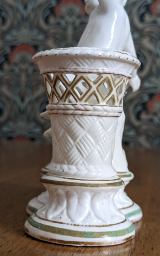Mid 19th Century Copeland Cherub Porcelain Antique Victorian Figure Match Holder - Picture 7 of 12