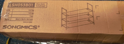 3-Tier Shoe Rack Slim and Space-Saving Metal Frame SONGMICS LSH053B01 New - Picture 2 of 3