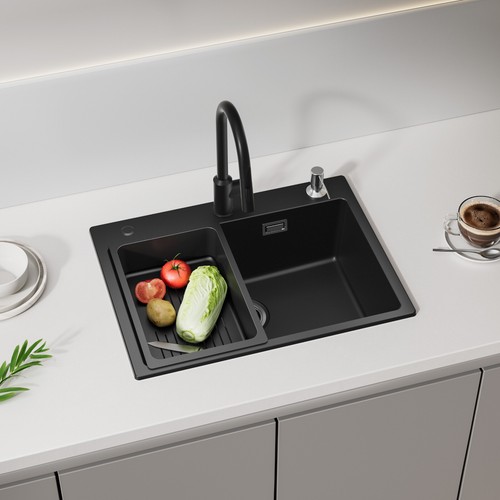 Granitspüle Einbauspüle Küchenspüle Granit Spülbecken Mit Abtropffläche DHL - Bild 40 von 112