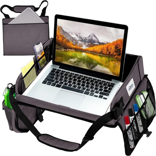 Funktioneller Reiseschoß Schreibtisch mit Schultergurt - Ideal für Roadtrips & Schule - Bild 11 von 11