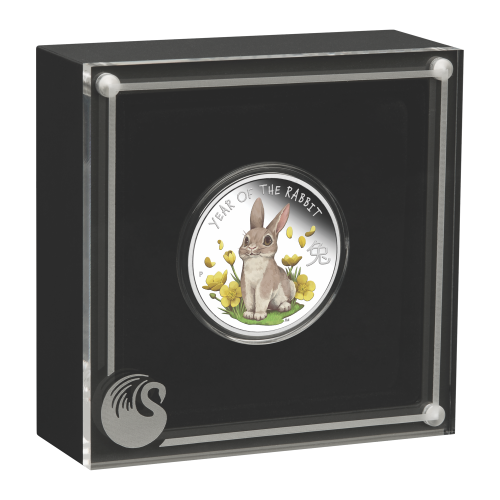 1/2 oz 2023 Lunar Series Baby Rabbit Proof Silver Coin | Perth Mint - Picture 3 of 4