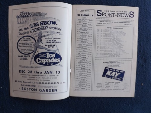 1956-57 Boston Bruins vs Chicago Blackhawks NHL Program! Sawchuk! Bx5. - Picture 4 of 6