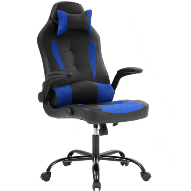 High Back Racing Car Style Bucket Seat Office Desk Chair Gaming Blue High Back Racing Car Style Bucket Seat Office Desk Chair Gaming Blue