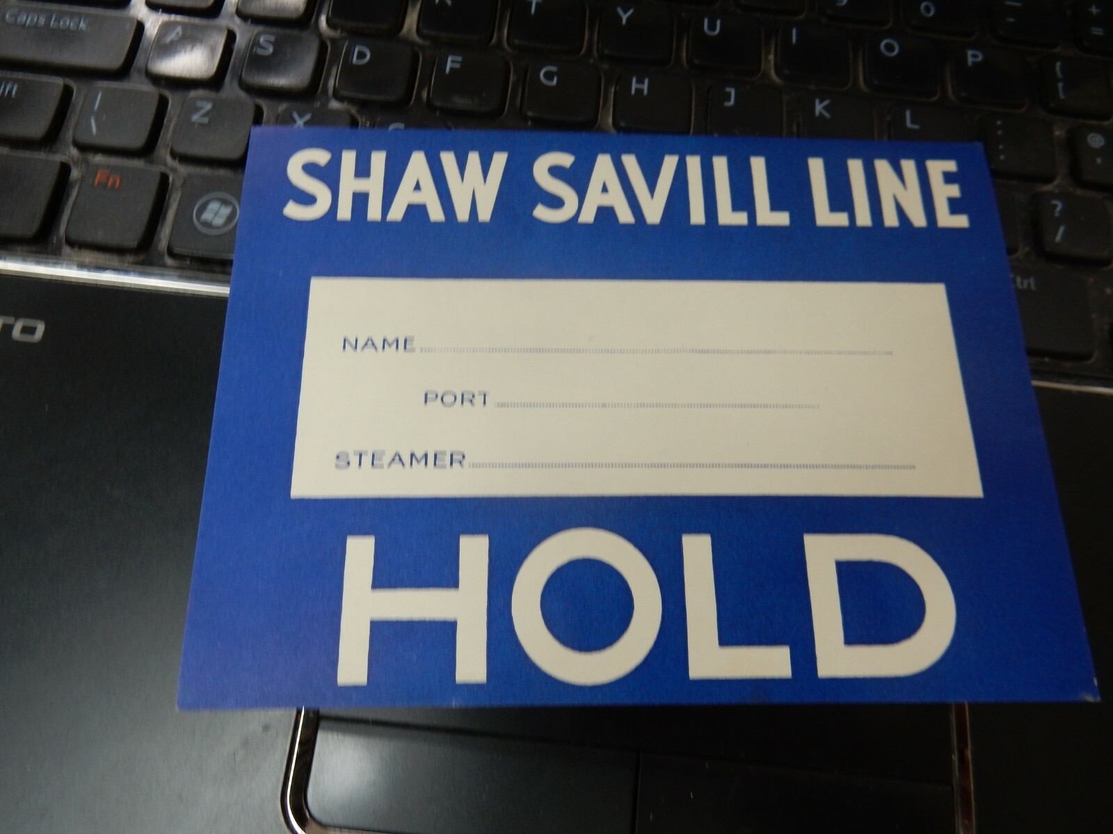 WW2 ERA SHIPPING LINE LABEL SHAW SAVILL 14 X 10 CM GUMMED ART DECO LOOK