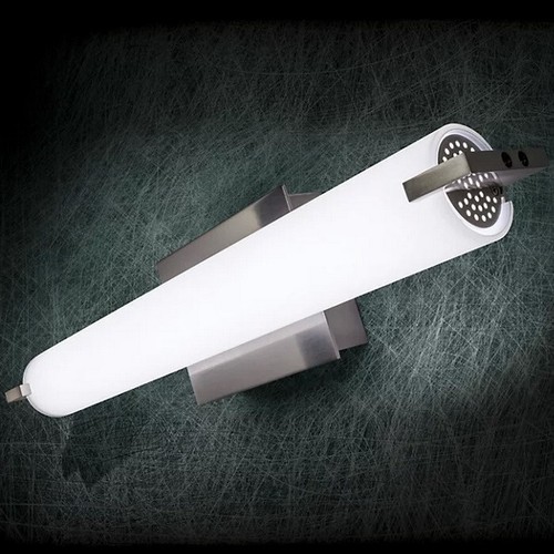 Tube LED Brushed Nickel And Etched Opal Glass Bath Light Wall Light $325 - Picture 2 of 3