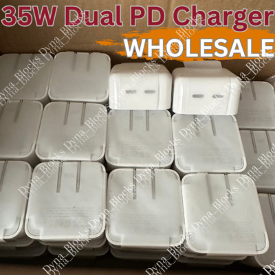 35W Dual USB-C PD Fast Charger Type C Power Adapter For iPhone iPad Macbook Lot