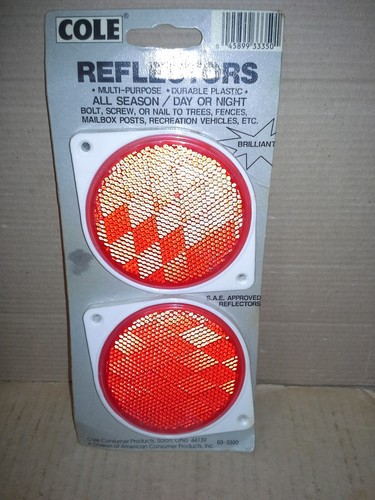Cole 03-300 RED Reflectors High Visibility 3" Weatherproof . USA. New sealed - Picture 2 of 7