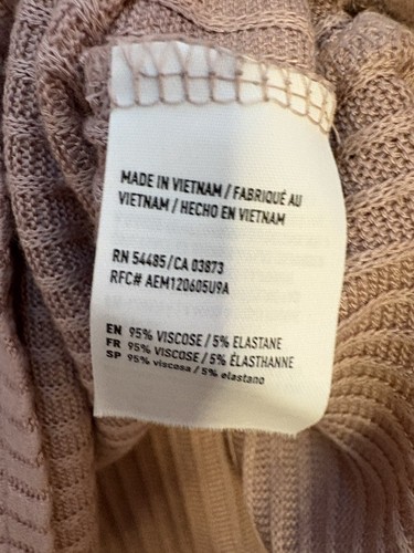 American Eagle Shirt Womens XS Mauve Pink Ribbed Soft Sexy V Neck Long Sleeve - Picture 6 of 7