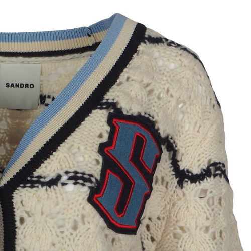 Sandro Cardigan Donna Taglia 2/M Logo Misto Lana SFPCA00550 - Foto 5 di 13