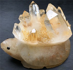 1-1LB-Natural-Clear-Quartz-Cluster-Point-Crystal-Carved-Turtle-Tortoise-Specimen