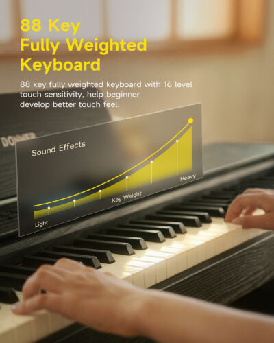Donner DDP-95 Digital Piano 600 Rhythms 88 Key Full Weighted Keyboard Beginner - Picture 2 of 10