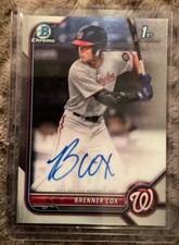 2022 Bowman Draft BRENNER COX Autographed 1st Prospect/ Rookie Auto #CDA-BC