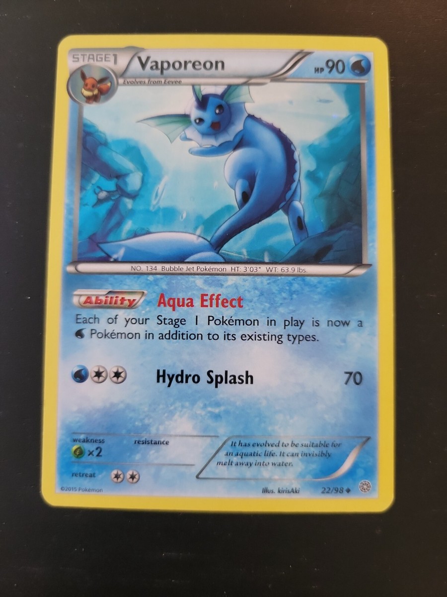 Pokemon TCG Card 2015 Ancient Origins - Vaporeon 22/98 Holo | eBay