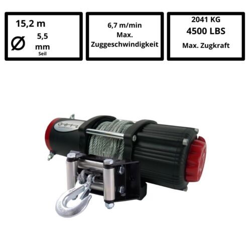 Götz 12V Elektrische Seilwinde mit 2041KG 4500LBS Motorwinde Seilzug Winde - Bild 4 von 12