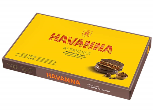 Brand New: Havanna Alfajor Milk Chocolate with Dulce De Leche - 6 per box