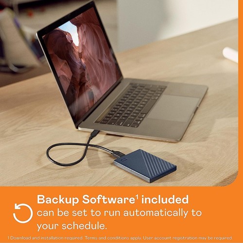 2TB Navy My Passport Portable Drive for Mac USB C Slim Design Ransomware Prot... - Picture 4 of 6