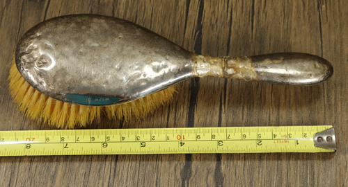 Antique Silver Beauty Set - Hair Brush & Hand Mirror - Birmingham 1912 - Picture 3 of 6