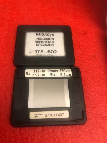 MITUTOYO PRECISION REFERENCE SPECIMEN 178-602 Ra 117uin 2.97um rmax 370uin 9.4um