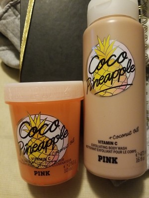 Victorias Secret PINK Coco Pineapple Exfoliating Wash Scrub and
