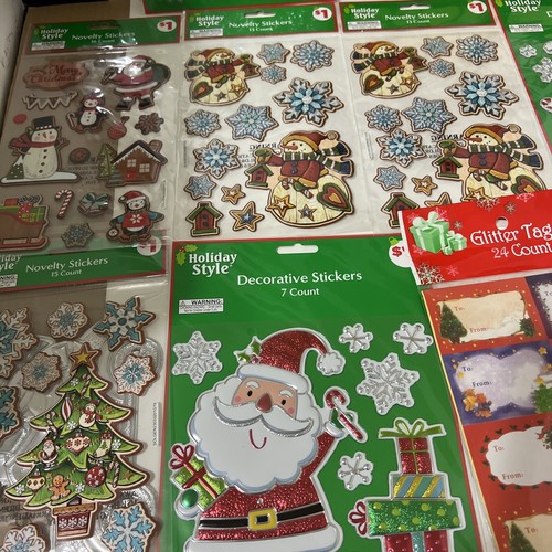 New Vintage Lot of Christmas stickers and Gift tags set Of 13 - Picture 8 of 12