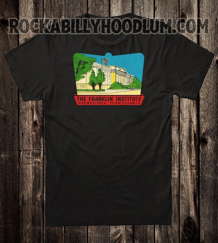 Retro Travel Tee T Shirt 100% Cotton Tourist Franklin Institute Philadelphia - Picture 7 of 9