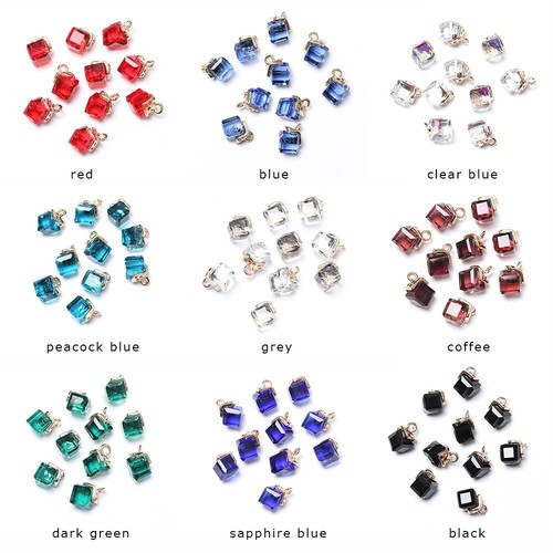 Cube Crystal Beads Bracelet Components Glass Spacer Beads Jewelry Making - Picture 2 of 23