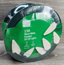 HOME ACCENTS 150 LED C6 Faceted Warm White String Lights 49.6 ft NEW Christmas