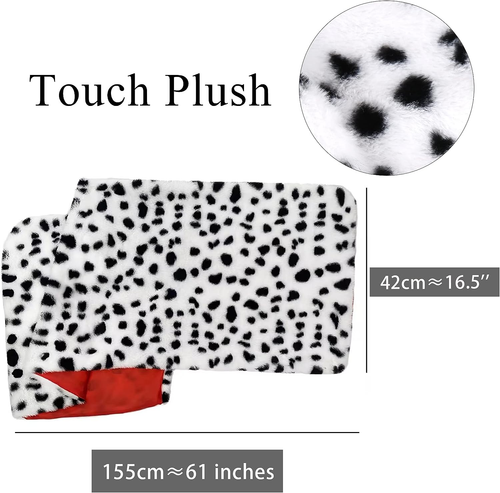 Cruella Deville Costume Women Black and White Dalmation Shawl Faux Stole - Picture 6 of 8