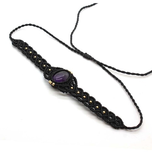 Crystal Braided Macrame Stone Pendant Necklace Handmade Thread Weave Jewellery - Picture 16 of 25