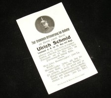 1. Weltkrieg Deutsche Todeskarte an einen kaiserlichen Offizier im 15. Reserveinfanterieregiment