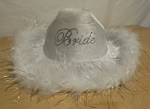 NEW XO Fetti Bride Bachelorette Party Bride To Be Cowboy Bridal Hat & Veil