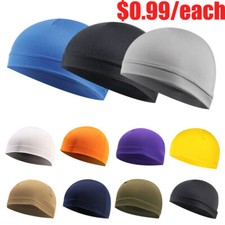 Moisture Sweat Wicking Cooling Bald Dome Skull Cap Helmet Liner Sport Beanie Hat