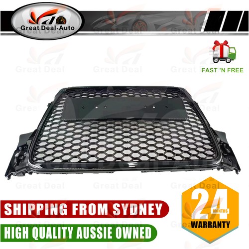 Gloss Black Honeycomb RS4 Style Front Bumper Grille for Audi A4 S4 B8 07-15 - Picture 7 of 11
