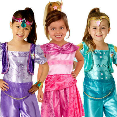 Girls Shine Fancy Dress Shimmer & Shine Costume Kid Arabian Nights Genie Child Girls Shine Fancy Dress Shimmer & Shine Costume Kid Arabian Nights Genie Child