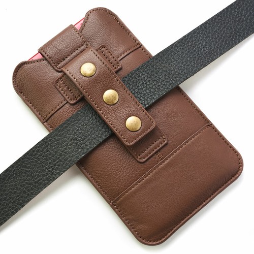 Lujo Cuero Genuino Funda con Cinturón Funda Funda Magnética Estuche Cubierta Para iPhone - Imagen 11 de 25