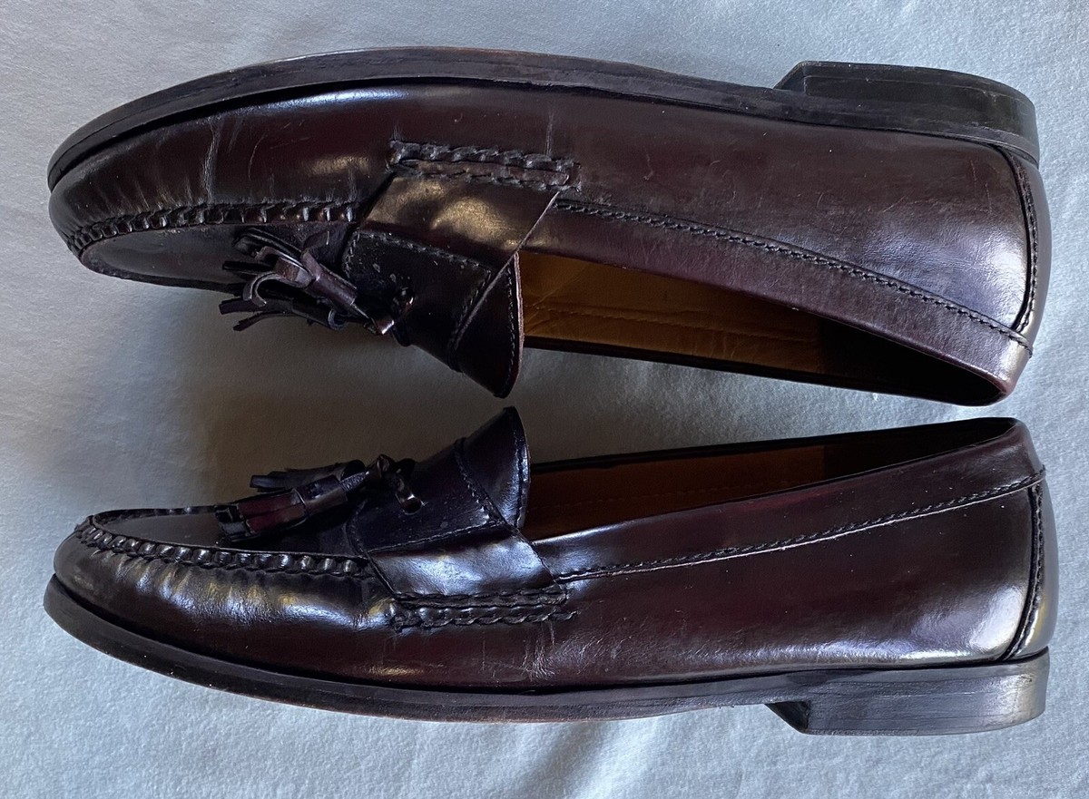 COLE-HAAN Vintage Leather Tasseled Loafer in Cordovan Size 9 1/2 D Vintage Men main image 4