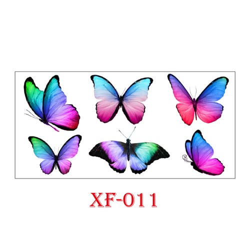 12 Waterproof Kids Cartoon Tattoo Stickers Colorful Butterfly Stickers Temporary - Picture 17 of 36