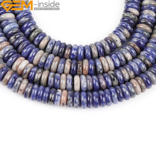 Natural Rondelle Jasper Agate Larvikite Heishi Disc Spacer Beads Jewelry Making - Picture 41 of 166