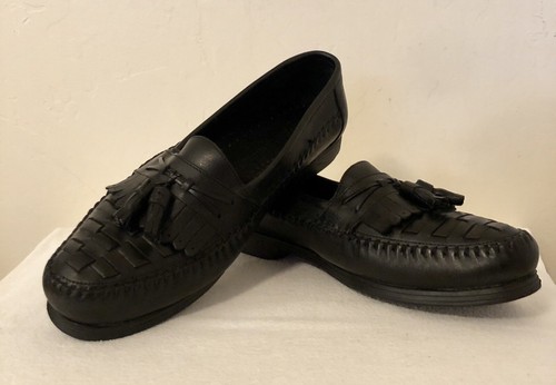 Earth Shoes Men’s Loafers Black Leather Kiltie Tassels Slip On Size 8 D - 第 7/12 張圖片