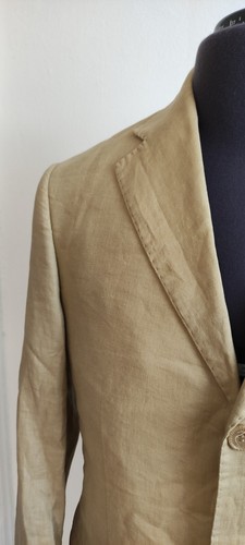 Niama Mens Casual Blazer Jacket Pure 100% Linen Beige Size EU 48 UK 40 - Picture 3 of 7