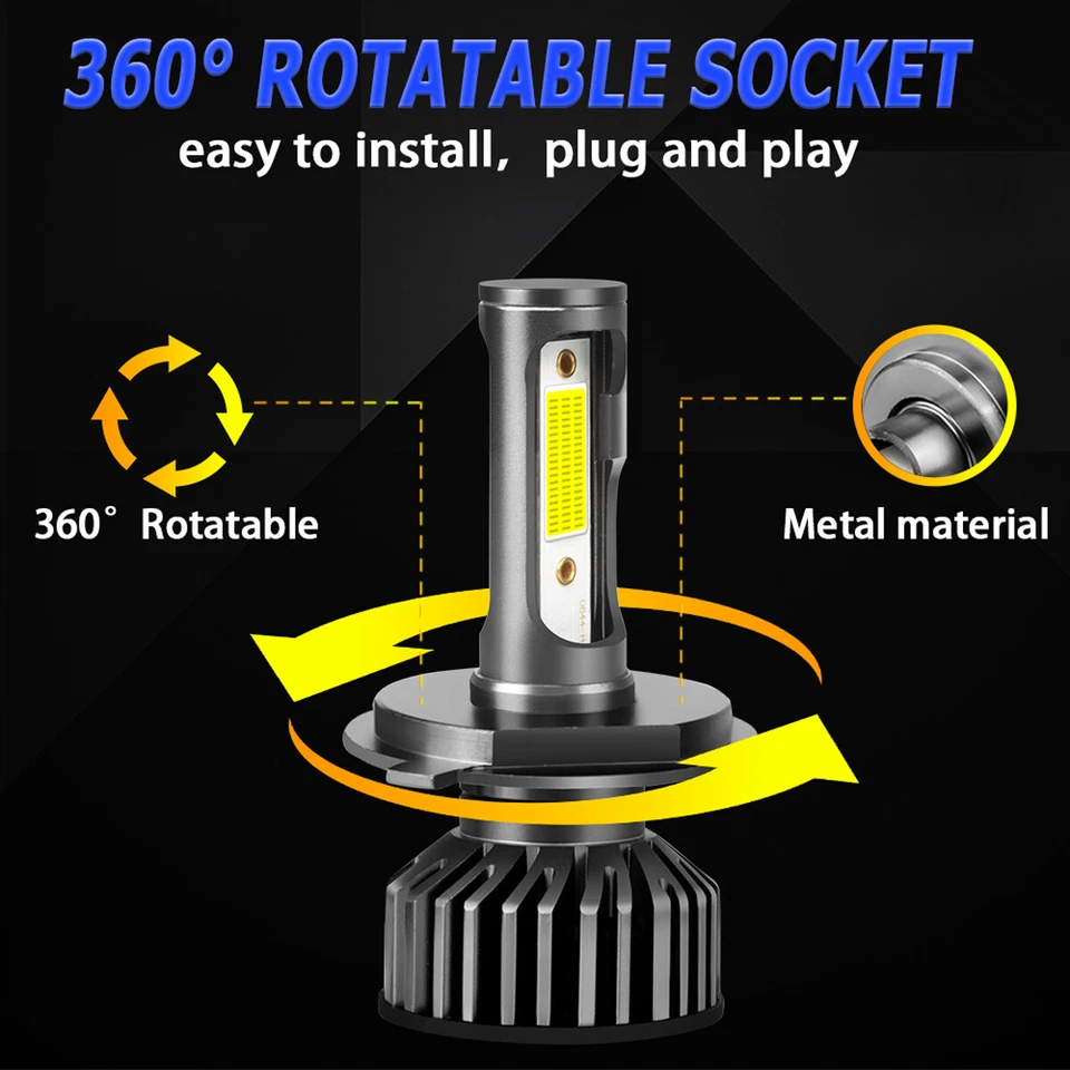 Combo faros LED haz alto/bajo antiniebla 4X bombillas para Toyota Tundra 2014-2021 Foto 2 de 4